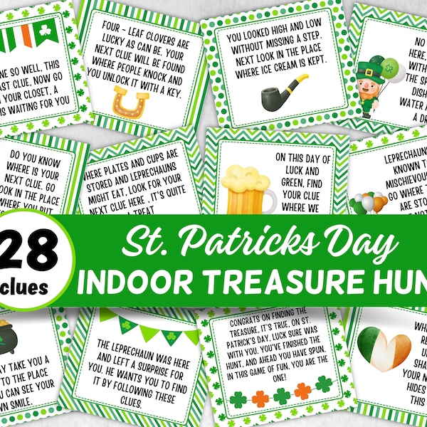 St. Patrick'S Day Scavenger Hunt I St Patty Day Game I Letter from Leprechaun | Treasure Hunt St Patricks Day | Activity For Kids And Teen