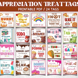 Teacher Appreciation Treat Tag, End Of Year Snack Treat Tag, Appreciation Treat Tag Soda Thank You Tag, Popcorn Tag, Volunteer Thank You tag