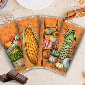 Teacher Appreciation Gifts, Thanksgiving Chocolate Bar Wrapper, Friendsgiving Party Favor, Classroom Thanksgiving Treats, Fall Hostess Gift