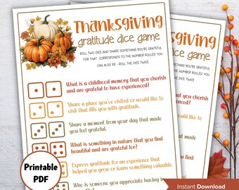 Thanksgiving gratitude game I Gratitude Sheet I Gratitude Card I Gratitude Activity I Kids Thanksgiving I Gratitude Journal I Give thanks