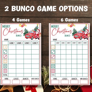 Printable Christmas Bunco Score Sheet | Christmas Bunco Set | Printable ...