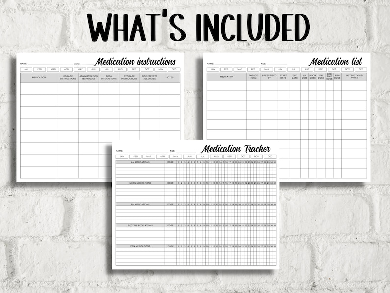 Daily Monthly Medication Tracker I Medication Log I Daily Medication List I Medication Chart I Medicine tracker sheet I Log Prescriptions image 3