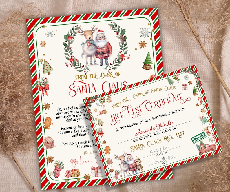 Nice List Certificate | Letter From the North Pole | Editable Letter ...
