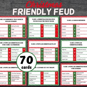 Quiz Friendly Family Feud I Trivia Quiz Kerstspel | Gezinsvriendelijk vetespel vakantie | Afdrukbaar kerstspel | Leuke kerstvete