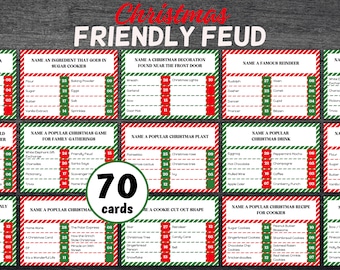 Friendly Family Feud Quiz I Trivia Quiz Christmas Game | Holiday Family Friendly Feud Game | Printable Christmas Game | Fun Christmas Feud