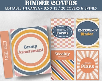 Editable Binder covers and spines, classroom Teacher binders and folder covers, teacher resources, organized classroom, elementary classroom