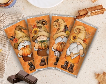 Thanksgiving Chocolate Bar Wrapper, Friendsgiving Party Favor, Teacher Appreciation Gifts, Classroom Thanksgiving Treats, Fall Hostess Gift