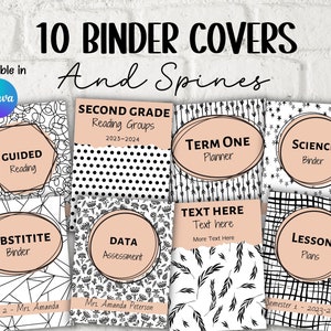 Editable Binder Covers and Spines I Printable Binder Cover I Homeschool Binder I Teacher resources I Sub Binder I Editable College Binder
