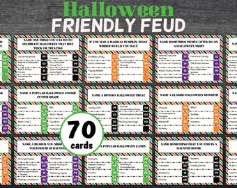 Halloween Friendly Feud, Fun October Game, Adult Trivia Questions, Family Friendly Quiz, Printable Halloween game night, Holiday game
