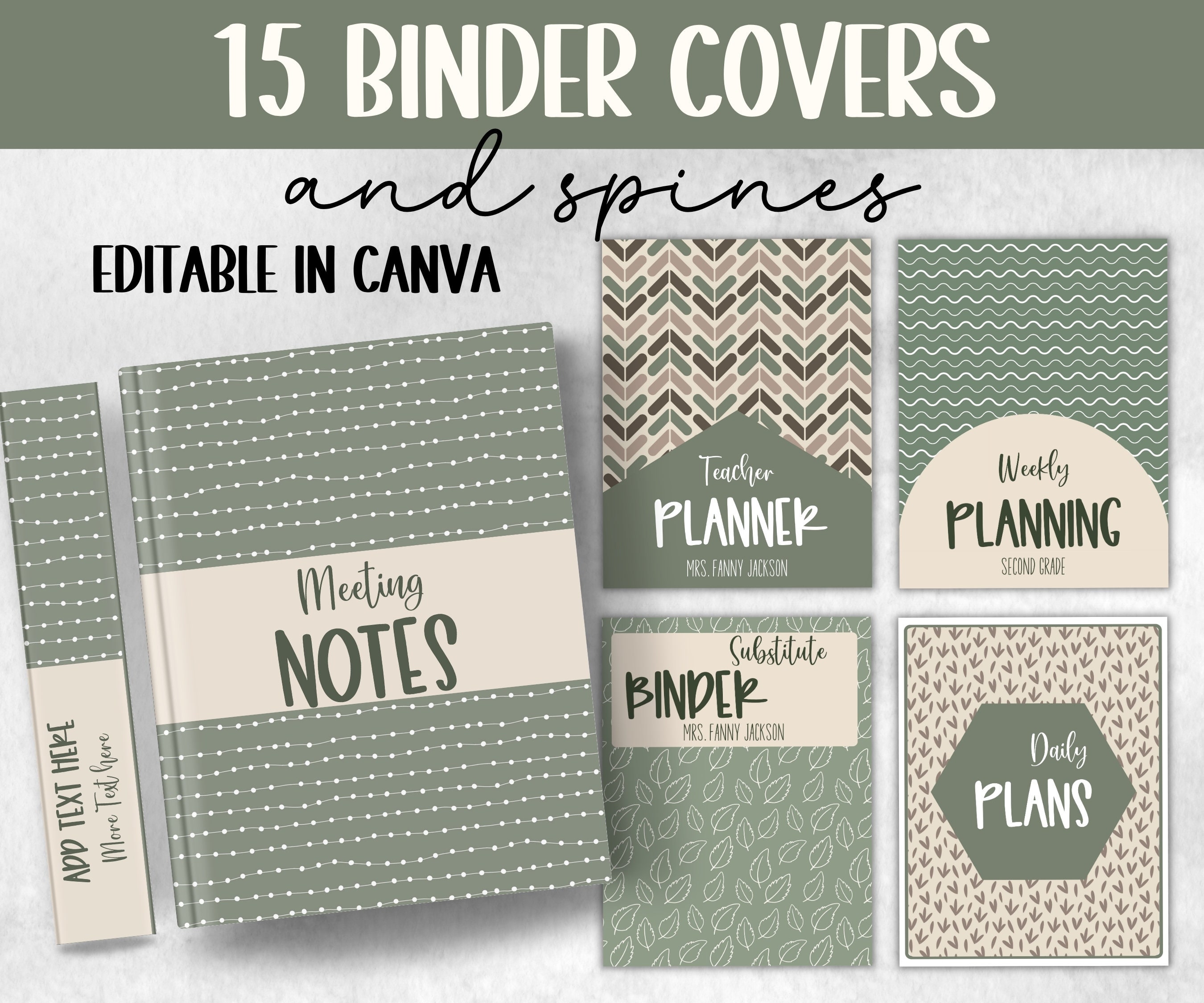 Teacher Binder | Binder Insert I Binder Spine I Back to School ...
