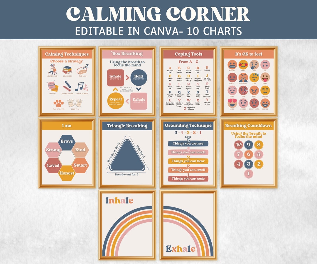 Feelings Chart Calm Corner Classroom Poster Calming Corner Signs