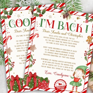 Carta de chegada de elfo editável, carta de retorno, elfo de Natal, estou de volta, bem-vindo ao elfo, carta de elfo de Natal, de seu elfo, modelo para impressão