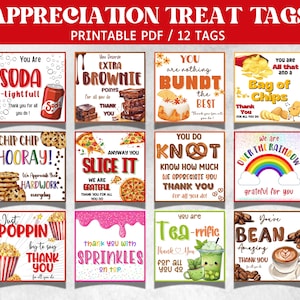 Volunteer Thank You tag, End Of Year Snack Treat Tag, Teacher Appreciation Treat Tag, Appreciation Treat Tag, Soda Thank You, Popcorn Tag,