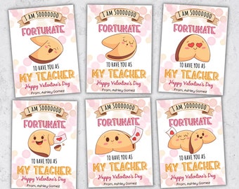 Fortune Cookie Valentine I Cookie Valentines Day Cards | Classroom Valentines | Fortune Cookie Valentine I Personalized Gift tag cards