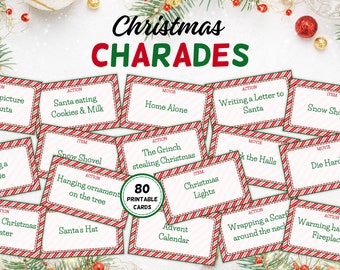 Charadas navideñas / Juegos navideños / Fiestas de trabajo / Noche de juegos en familia / Juego de fiesta imprimible / Trivial navideño / Juegos para el aula