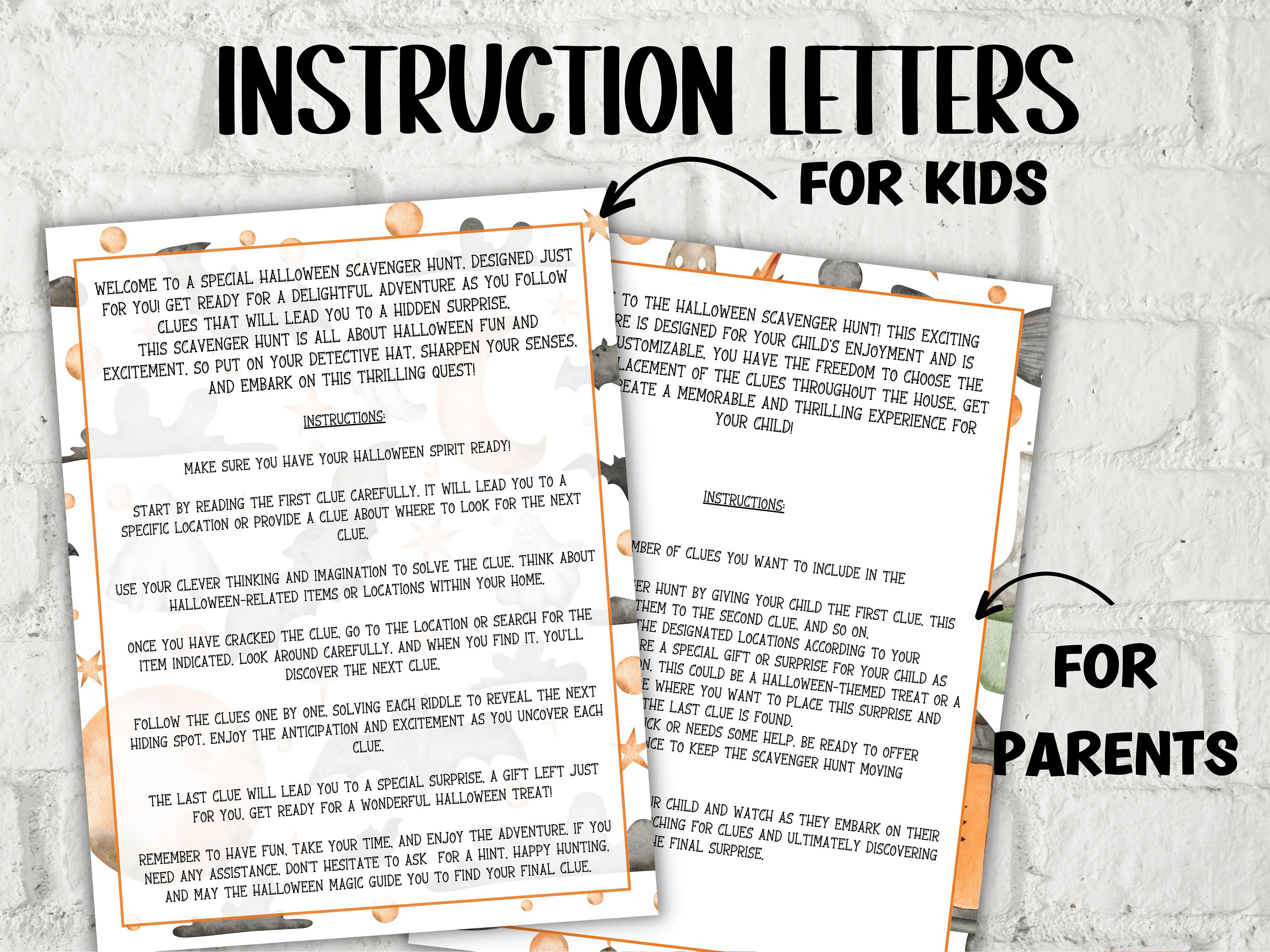Outdoor halloween scavenger hunt kids and teens scavenger etsy