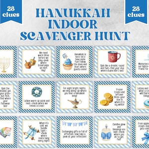 Kids Hanukkah Indoor Scavenger Hunt, Treasure Scavenger Rhyming  Clues, Hanukkah Printable Activity, Jewish Holiday Game, Holiday Kids Game