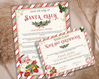 Personalized Letters From Santa | Editable Letters From Santa | Santa Letter Certificate | Letter From Santa Claus | Custom Santa Letter