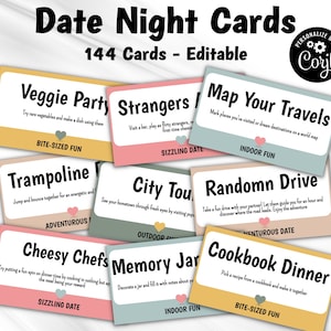 Datum Nacht Idee | Valentinstag Geschenk | Datum Nacht Box | 12 Monate Datteln | 144 Kleine Date Night Karten | Last Minute Geschenk für Ihn für Sie