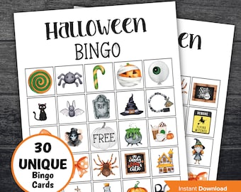 Halloween Bingo | Instant Download | Halloween Classroom Activity | Halloween Game | Bingo Cards | Halloween Activities For Kids