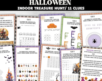 Halloween-speurtocht voor tieners, speurtocht voor tieners, Halloween-feestspel, Halloween-activiteit, speurtocht binnen, schattenjacht