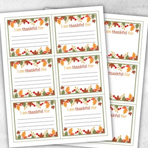 Ik ben dankbaar voor kaarten, ik ben dankbaar voor kaarten, Thanksgiving-bedankkaarten, doe-het-zelf-dankkaarten, dankbaarheidsactiviteit voor kinderen, tafelkaarten