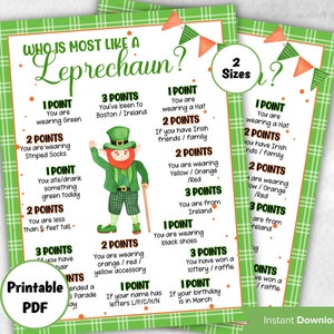 St Patricks Day Activity, St Patricks Day Party Game, Leprechaun Game, Printable Games, St paddys  Classroom Games, Leprechaun Name Game