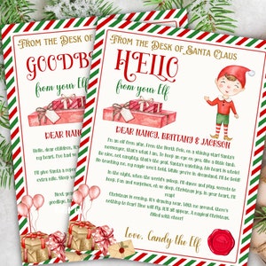 Carta de chegada do elfo editável, Carta de boas-vindas do elfo de Natal, Carta de celebração da temporada festiva, Modelo para impressão, Carta de chegada do elfo,
