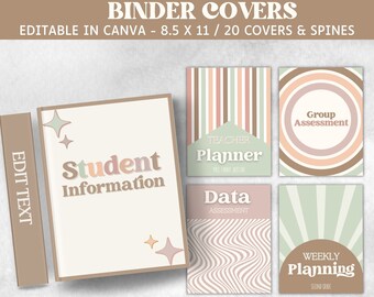 Classroom Teacher binders and folder covers, Editable Binder covers and spines, teacher resources, organized classroom, elementary classroom