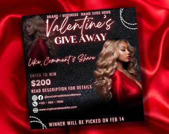 Like and Share I Valentines Giveaway Flyer | Social Media  display picture 1