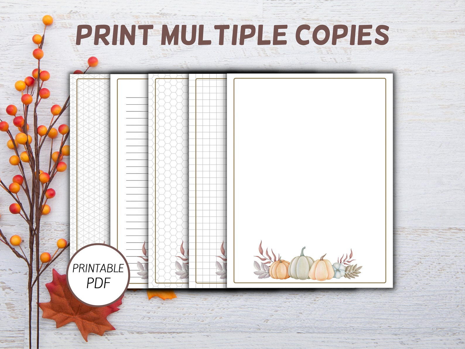 Printable Autumn Stationery, Letter Writing Paper, Fall Stationary Note ...