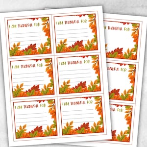 Ik ben dankbaar voor kaarten, Thanksgiving-bedankkaarten, doe-het-zelfkaarten, ik ben dankbaar voor kaarten, dankbaarheidsactiviteit voor kinderen, tafelkaarten