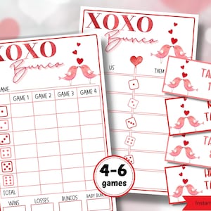 Valentine Bunco I Bunco Night I Printable Valentine Bunco Score Sheet Invitation| Bunco Game | Tally Sheet I bunco score cards I love bunco