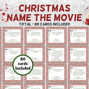 Name the Christmas Movie Game I Adult Christmas I Office Coworkers Game I Festive Brunch Ideas I Office Trivia Night I Printable Xmas Party