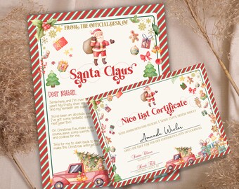 Editable Letters From Santa | Santa Letter Certificate | Letter From Santa Claus | Custom Santa Letter I Personalized Letters From Santa |