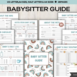 Babysitter Guide I Babysitter Planner I Nanny Guide I Babysitter Info