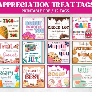 Appreciation Treat Tag, Volunteer Thank You tag, End Of Year Snack Treat Tag, Teacher Appreciation Treat Tag, , Soda Thank You, Popcorn Tag,