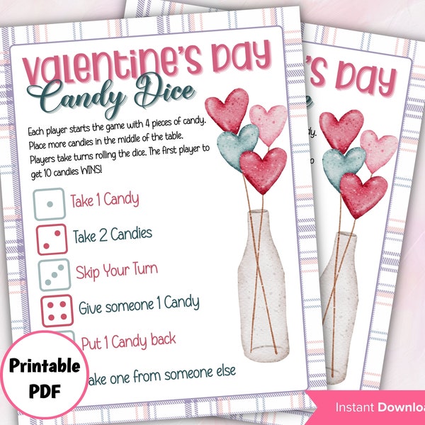 Valentine Heart Game | Candy Free | Valentine's  Day | Valentine'S Activity For Kids | Valentine Day Activity I Candy Jar Dice Game