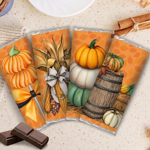 Friendsgiving Party Favor, Teacher Appreciation Gifts, Thanksgiving Chocolate Bar Wrapper, Classroom Thanksgiving Treats, Fall Hostess Gift