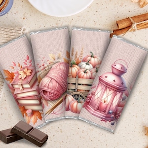 Pastel Pink Classroom Thanksgiving Treats, Teacher Appreciation Gifts, Thanksgiving Chocolate Bar Wrapper, Fall Friendsgiving Party Favor,