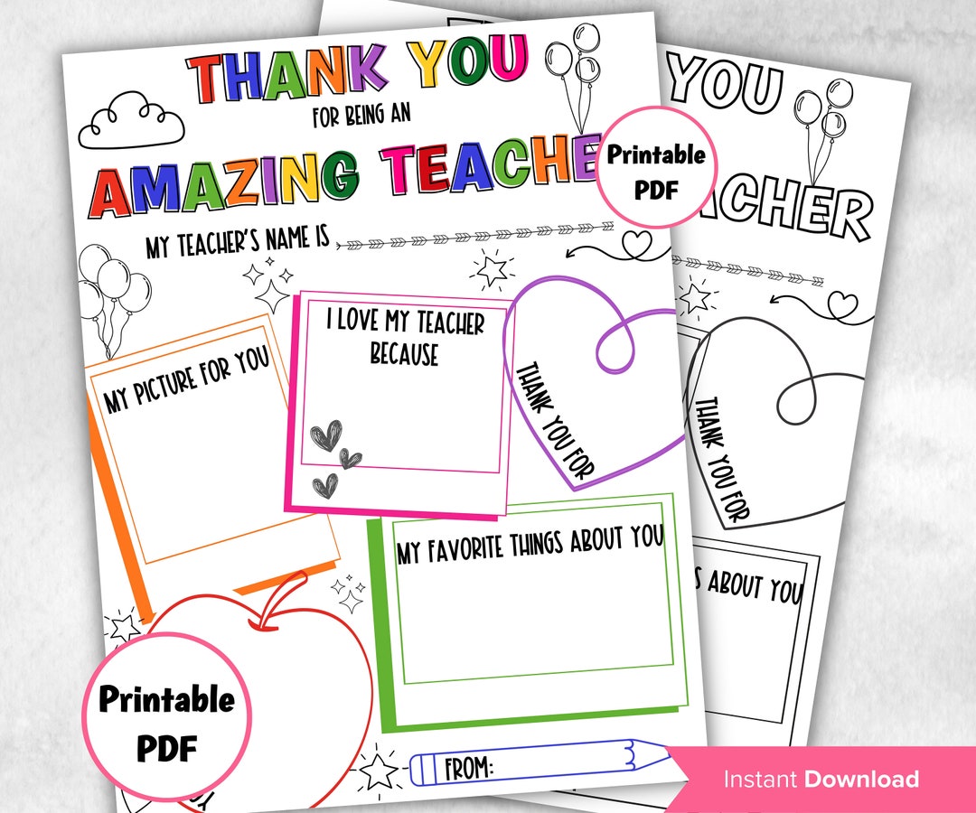 Teacher Favorite Things Questionnaire I All About My Teacher Printable ...