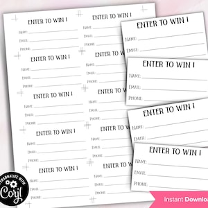 Giveaway-flyer | Doe-het-zelf-loterijkaart | Eenvoudig loterijticket | Flyer loterijticket | Bewerkbare sjabloon voor loterijtickets | Haarflyer voor de feestdagen