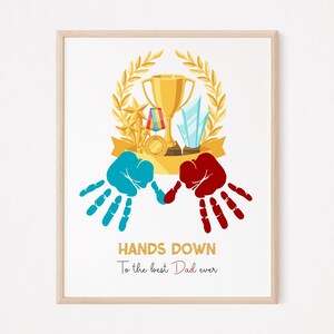 Vaderdag handafdrukkunst I handafdruk ambacht I Vaderdagcadeau I Eerste Vaderdag I DIY-vaderdagkaart I Afdrukbare vaderdag