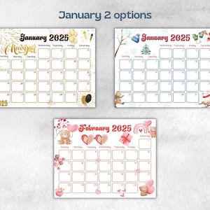 Kids Annual Monthly 2025 Calendar, Printable 2025 Calendar, Homeschool ...