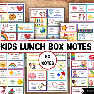 80 Lunchbox Notes for Kids | Positive & Encouraging Notes | Back to School Notes I Motivational Notes | Positive affirmation notes