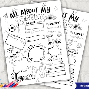 Alles über meinen Daddy I Frage zum Vatertag I Geschenk für Daddy I Geschenk für Daddy I Frage zum Vatertag I Fragebogen 001