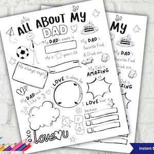 Alles über meinen Dad fülle die Lücke I Vatertagsgeschenk I Geschenk für Dad I Über Dad Seite I Geschenk für Dad I Vatertagsgeschenk I Fragebogen 001