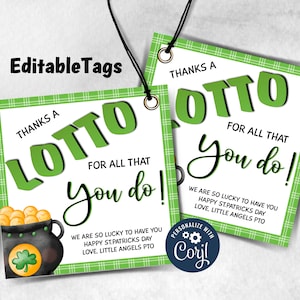 Thanks A Lotto-Anhänger | Lotterie Patrick's Day Geschenkanhänger | Grundbesitzer tags Ich Lehrer Krankenschwester Personal | Vielen Dank für Sie und Ihre Empfehlungen