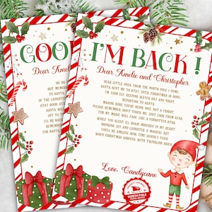 Llegada de elfo, 30 días de Navidad, Postal de elfo, Payasadas de elfo, Accesorios de elfo planificados previamente, Carta de llegada de elfo I Carta de devolución de elfo I Adiós