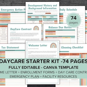 Daycare Starter Kit, Forms Bundle, Childcare forms, Inhome daycare paperwork, preschool forms, daycare handbook, opening a daycare, provider